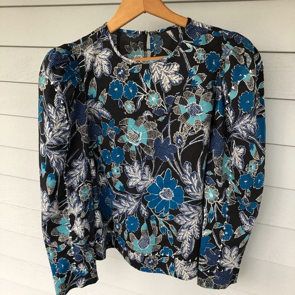 Ulla Johnson Blouse Blue Floral Terese 2 EUC - Picture 3 of 8
